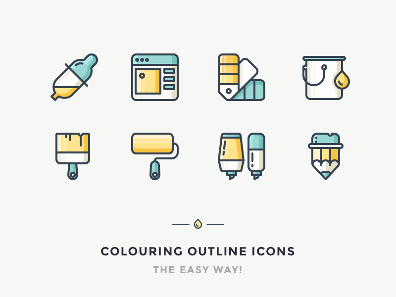 colouring outline icons easy way