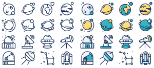 16 free outline space icons
